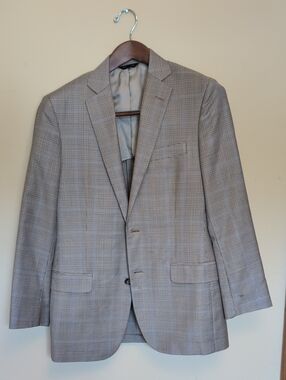 Brookes Brothers 38R Men's Gray Glen Plaid Full Canvas Blazer Fitzgerald